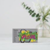 stedelijk graffiti-ontwerp visitekaartje (Staand voorkant)