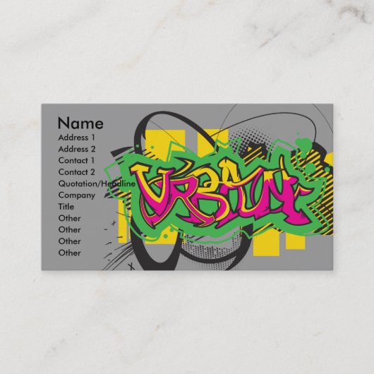 stedelijk graffiti-ontwerp visitekaartje (Voorkant)