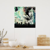 stedelijk graffiti-poster poster (Keuken)