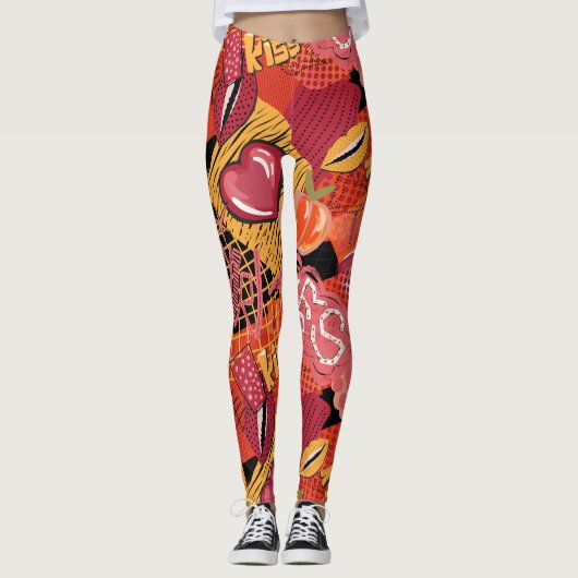 Stedelijk Graffiti Straatkunstpatroon Leggings (Voorkant)
