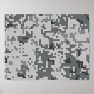 Stedelijk grijs Pixel Camo Poster