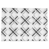 Stedelijk grijs tartanpatroon met zwarte geometrie groot cadeauzakje (Achterkant)