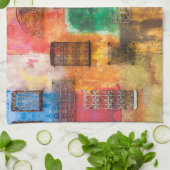 Stedelijk ijzerwerk, geverfde wand, keuken voor ko theedoek (Gevouwen)