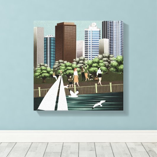 Stedelijk landschap canvas afdruk (Insitu (Houten vloer))