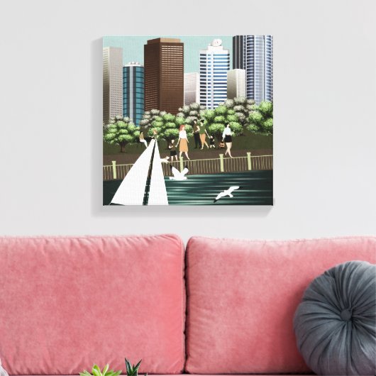 Stedelijk landschap canvas afdruk (Insitu (Woonkamer))
