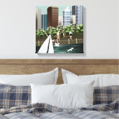 Stedelijk landschap canvas afdruk (Insitu (Slaapkamer))