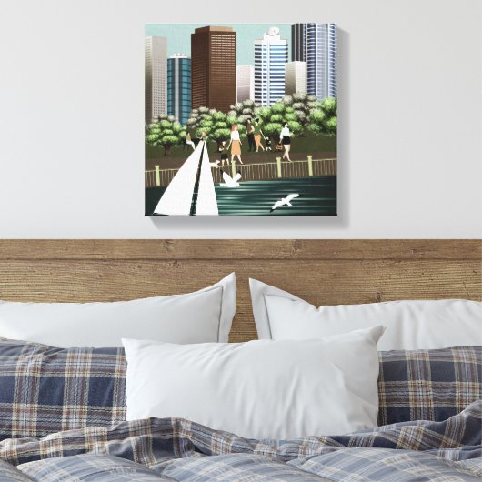 Stedelijk landschap canvas afdruk (Insitu (Slaapkamer))