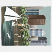 Stedelijk landschap fleece deken (Voorkant (Horizontaal))
