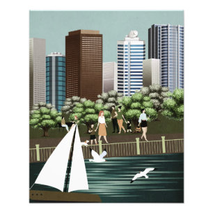 Stedelijk landschap foto afdruk