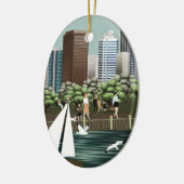 Stedelijk landschap keramisch ornament (Links)