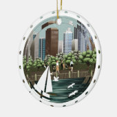 Stedelijk landschap keramisch ornament (Links)