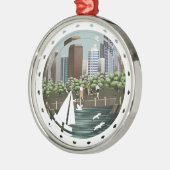 Stedelijk landschap metalen ornament (Links)