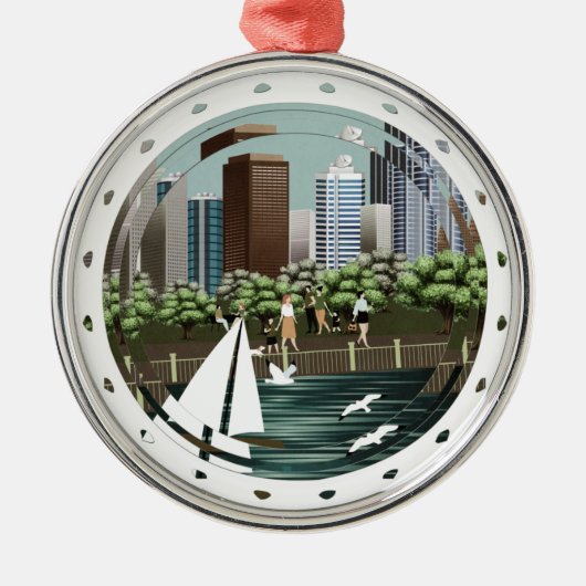 Stedelijk landschap metalen ornament (Voorkant)