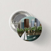 Stedelijk landschap ronde button 3,2 cm (Voorkant /achterkant)