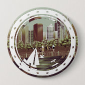 Stedelijk landschap ronde button 4,0 cm (Voorkant)