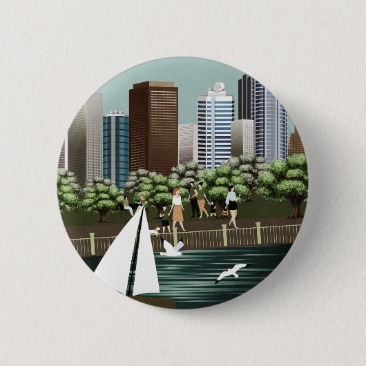 Stedelijk landschap ronde button 5,7 cm (Voorkant)