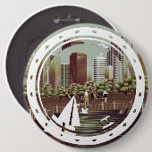 Stedelijk landschap ronde button 6,0 cm (Voorkant /achterkant)