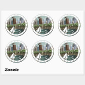 Stedelijk landschap ronde sticker (Vel)