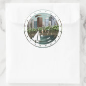 Stedelijk landschap ronde sticker (Tas)