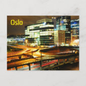 Stedelijk landschap 's nachts in Oslo, Noorwegen Briefkaart (Voorkant)