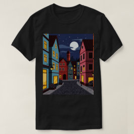 Stedelijk landschap 's nachts t-shirt