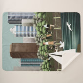 Stedelijk landschap sherpa deken (Voorkant (horizontaal))