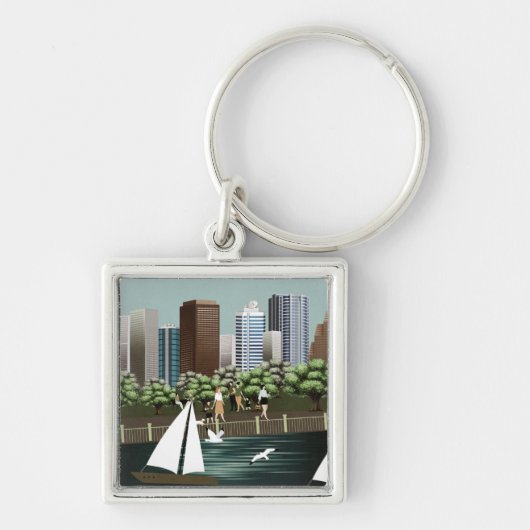 Stedelijk landschap sleutelhanger (Voorkant)