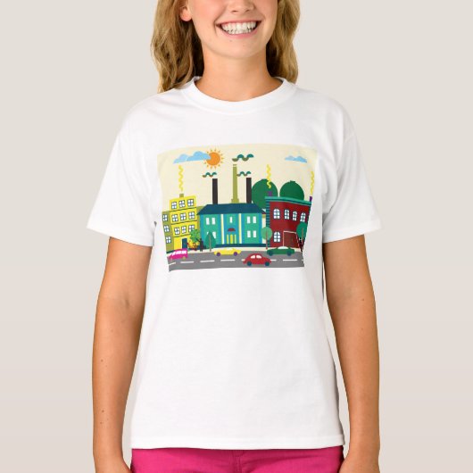 Stedelijk landschap t-shirt (Voorkant)
