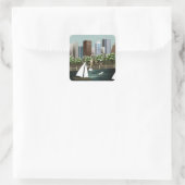 Stedelijk landschap vierkante sticker (Tas)