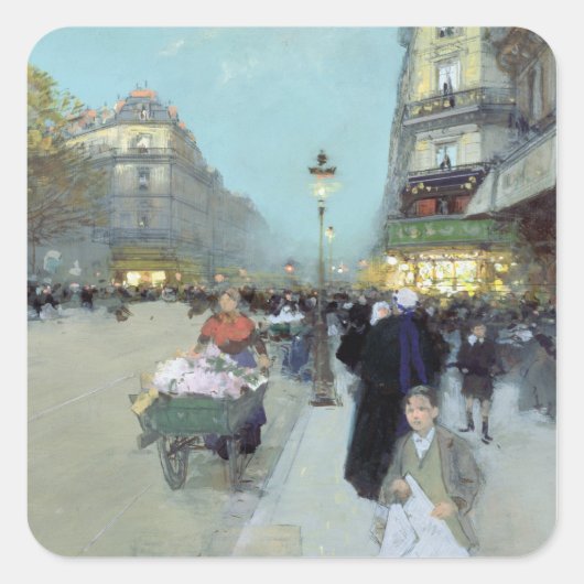 Stedelijk landschap vierkante sticker (Voorkant)