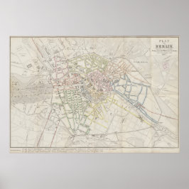 Stedelijk Layoutplan van Berlijn uit 1847, Duitse  Poster