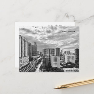 Stedelijk Miami zwart-wit – Stedelijk stadsgezicht Briefkaart