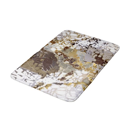 Stedelijk, modern, abstract patroon, wit, bruin go badmat (Gekanteld)