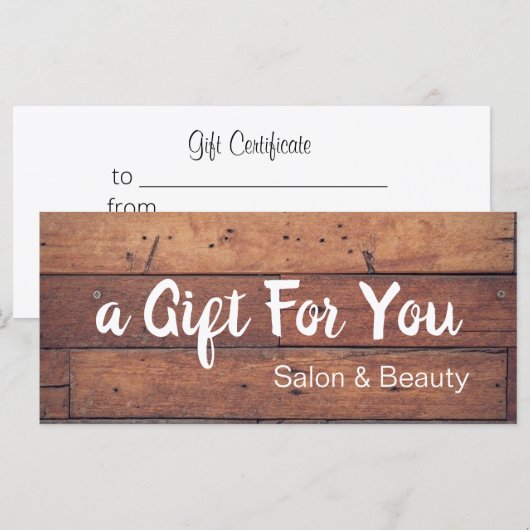 Stedelijk salon Cadeaucertificaat in Oostenrijk (Voorkant / Achterkant)