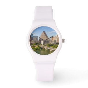 Stedelijk silhouet aan Lady Bird Lake Horloge