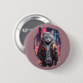 Stedelijk Straatkatontwerp Ronde Button 5,7 Cm (Voorkant /achterkant)
