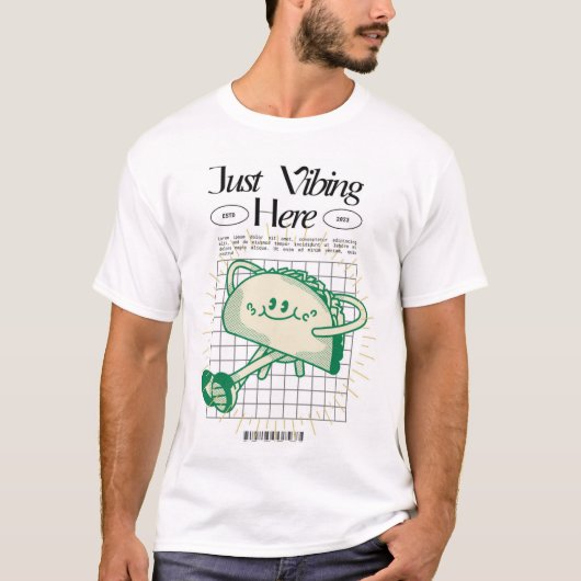 Stedelijk T-shirt met eenvoudige prints (Voorkant)