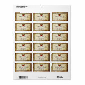  stedelijk Tattoo gevleugeld hart adreslabel Etiket (Full Sheet)