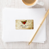  stedelijk Tattoo gevleugeld hart adreslabel Etiket (Insitu)