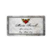  stedelijk Tattoo gevleugeld hart adreslabel Etiket (Voorkant)