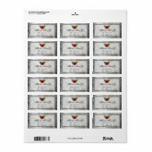 stedelijk Tattoo gevleugeld hart adreslabel Etiket (Full Sheet)