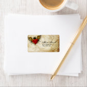  stedelijk Tattoo gevleugeld hart adreslabel Etiket (Insitu)