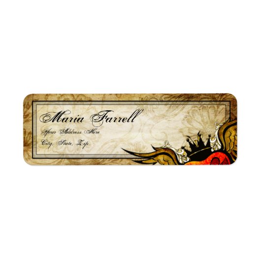  stedelijk Tattoo gevleugeld hart retour label (Voorkant)