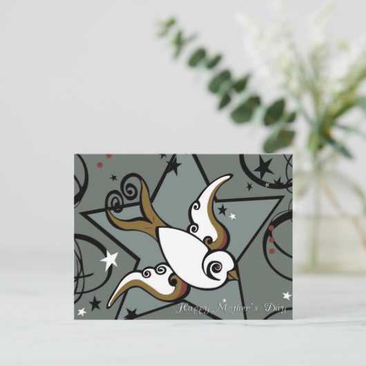 Stedelijk Tattoo Swallow Bird Design Briefkaart (Staand voorkant)