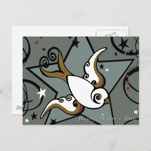 Stedelijk Tattoo Swallow Bird Design Briefkaart (Voorkant / Achterkant)