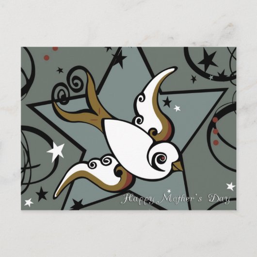 Stedelijk Tattoo Swallow Bird Design Briefkaart (Voorkant)
