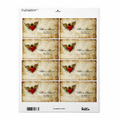  stedelijk Tattoo Wingel Heart Shipping Label (Full Sheet)