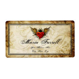  stedelijk Tattoo Wingel Heart Shipping Label