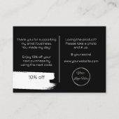 Stedelijk zwart met logo mannelijk bedankje visitekaartje (Achterkant)