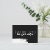 Stedelijk zwart met logo mannelijk bedankje visitekaartje (Staand voorkant)